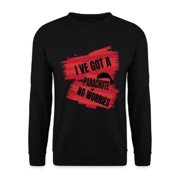 I've Got a Parachute – No Worries - Unisex Pullover - Schwarz - Vorne - Alina (178cm) & Michal (187cm)