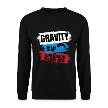 La gravité est mon ennemi juré d’enfance – Le plaisir du parapente - Sweat-shirt Unisexe - noir - Devant - Alina (178cm) & Michal (187cm)