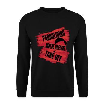 Paragliding – Where Dreams Take Off - Unisex Sweatshirt - black - Front - Alina (178cm) & Michal (187cm)