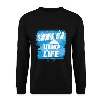 Soaring High Living Life – Paragliding Spirit - Unisex Sweatshirt - black - Front - Alina (178cm) & Michal (187cm)