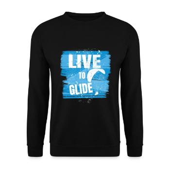 Live to Glide – Paragliding Passion - Unisex Sweatshirt - black - Front - Alina (178cm) & Michal (187cm)