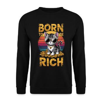 Cat style meets wealth dream - Unisex Sweatshirt - black - Front - Alina (178cm) & Michal (187cm)