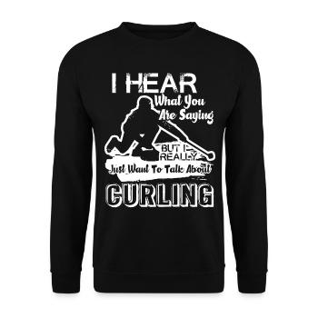Curling Talk About Curling - Unisex Sweatshirt - black - Front - Alina (178cm) & Michal (187cm)