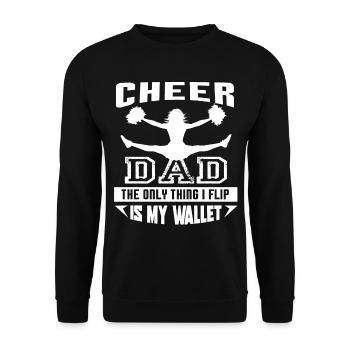 Proud Cheerleading Dad - Unisex Sweatshirt - black - Front - Alina (178cm) & Michal (187cm)