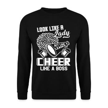 Cheerleading Act Like A Leader Cheer Like A - Unisex Sweatshirt - black - Front - Alina (178cm) & Michal (187cm)