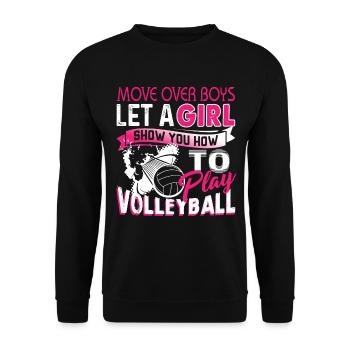 Volleyball Let A Girl Show You How To Play - Unisex Sweatshirt - black - Front - Alina (178cm) & Michal (187cm)