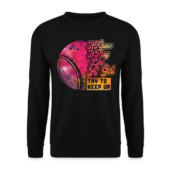 Raquette de joueur de tennis drôle - Sweat-shirt Unisexe - noir - Devant - Alina (178cm) & Michal (187cm)