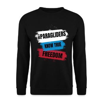 Only Paragliders Know True Freedom - Unisex Sweatshirt - black - Front - Alina (178cm) & Michal (187cm)