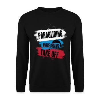 Paragliding – Where Dreams Take Off - Unisex Sweatshirt - black - Front - Alina (178cm) & Michal (187cm)