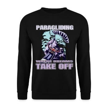Paragliding – Where Dreams Take Off - Unisex Pullover - Schwarz - Vorne - Alina (178cm) & Michal (187cm)