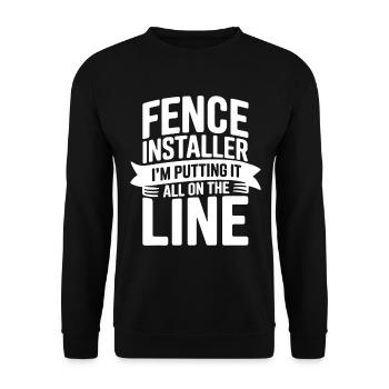 Installateur de clôtures Constructeur de clôtures Installateur de clôtures - Sweat-shirt Unisexe - noir - Devant - Alina (178cm) & Michal (187cm)