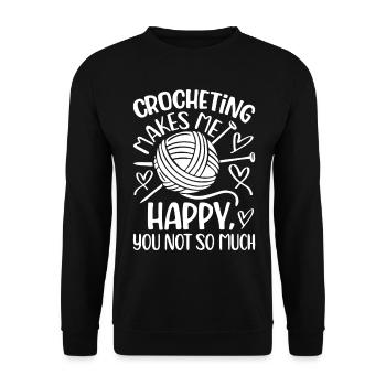 Le crochet me rend heureuse pas tant que ça - Croche - Sweat-shirt Unisexe - noir - Devant - Alina (178cm) & Michal (187cm)