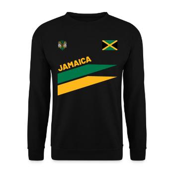 Jamaica Jamaika Rasta Raggea Rastafari Flagge - Unisex Pullover - Schwarz - Vorne - Alina (178cm) & Michal (187cm)