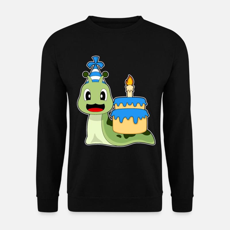 Snail Birthday Candle Cake - Unisex Sweatshirt - black