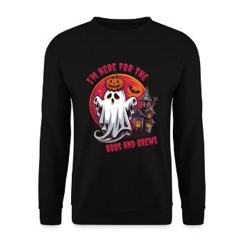 Funny Ghosts Halloween Outfit Women - Unisex Sweatshirt - black - Front - Alina (178cm) & Michal (187cm)