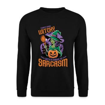 Sarcastic Witch Outfit Women's Halloween - Unisex Sweatshirt - black - Front - Alina (178cm) & Michal (187cm)