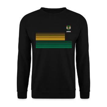 Jamaica Jamaika Rasta Raggea Rastafari Flagge - Unisex Pullover - Schwarz - Vorne - Alina (178cm) & Michal (187cm)