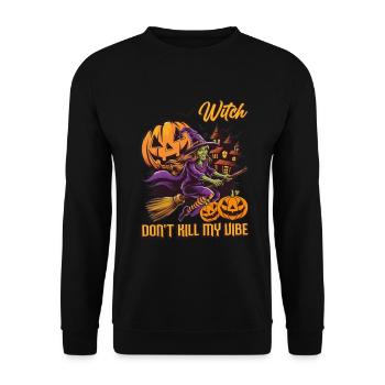 Naughty Witch Outfit Women's Halloween - Unisex Sweatshirt - black - Front - Alina (178cm) & Michal (187cm)