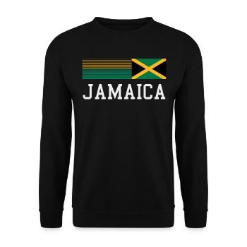 Jamaica Jamaika Rasta Raggea Rastafari Flagge - Unisex Pullover - Schwarz - Vorne - Alina (178cm) & Michal (187cm)