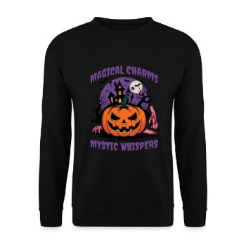 Mystic Pumpkin Halloween Outfit Women - Unisex Sweatshirt - black - Front - Alina (178cm) & Michal (187cm)