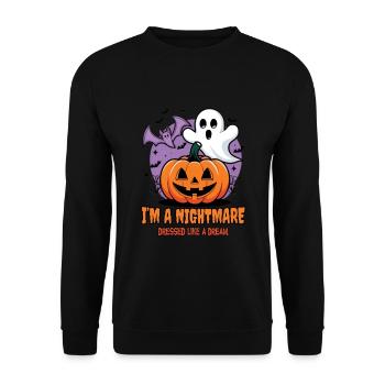 Cute Ghosts Halloween Outfit Women - Unisex Sweatshirt - black - Front - Alina (178cm) & Michal (187cm)