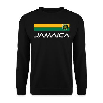 Jamaica Jamaika Rasta Raggea Rastafari Flagge - Unisex Pullover - Schwarz - Vorne - Alina (178cm) & Michal (187cm)