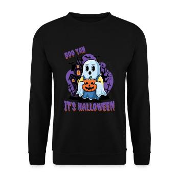 Cute Ghosts Halloween Outfit Women - Unisex Sweatshirt - black - Front - Alina (178cm) & Michal (187cm)