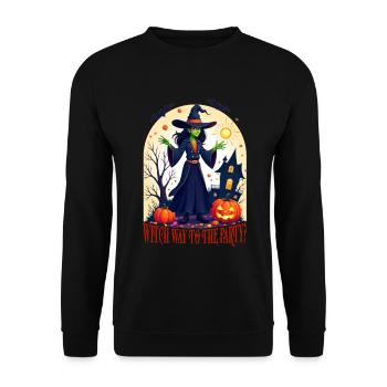 Funny Witch Outfit Women's Halloween - Unisex Sweatshirt - black - Front - Alina (178cm) & Michal (187cm)