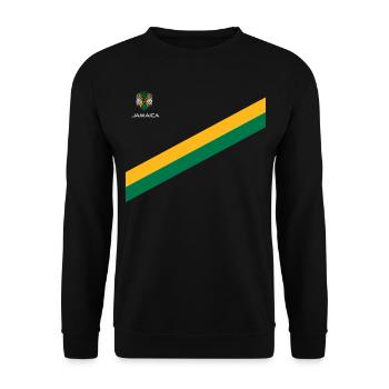Jamaica Jamaika Rasta Raggea Rastafari Flagge - Unisex Pullover - Schwarz - Vorne - Alina (178cm) & Michal (187cm)