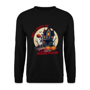 Funny Skeleton Halloween Outfit Women - Unisex Sweatshirt - black - Front - Alina (178cm) & Michal (187cm)