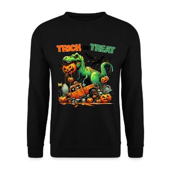 Dino Chaos Halloween Outfit Kids - Unisex Sweatshirt - black - Front - Alina (178cm) & Michal (187cm)