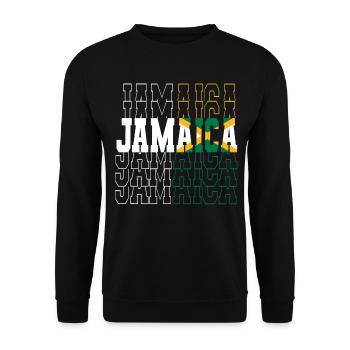 Jamaica Jamaika Rasta Raggea Rastafari Flagge - Unisex Pullover - Schwarz - Vorne - Alina (178cm) & Michal (187cm)