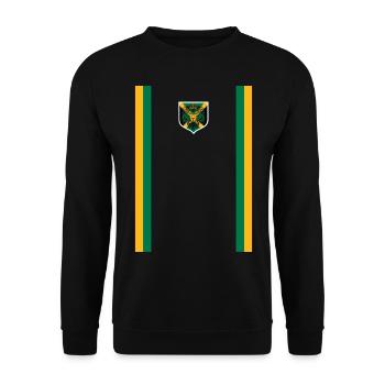 Jamaica Jamaika Rasta Raggea Rastafari Flagge - Unisex Pullover - Schwarz - Vorne - Alina (178cm) & Michal (187cm)