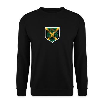 Jamaica Jamaika Rasta Raggea Rastafari Flagge - Unisex Pullover - Schwarz - Vorne - Alina (178cm) & Michal (187cm)