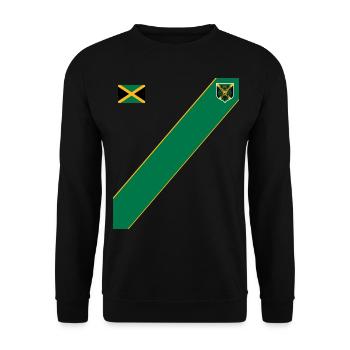 Jamaica Jamaika Rasta Raggea Rastafari Flagge - Unisex Pullover - Schwarz - Vorne - Alina (178cm) & Michal (187cm)