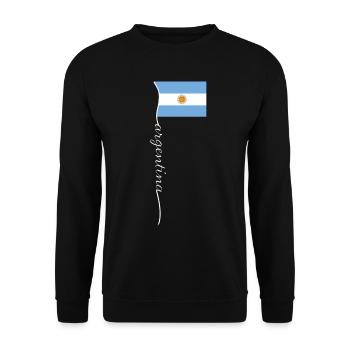 Argentinien Geschenk Argentina Argentine Flagge - Unisex Pullover - Schwarz - Vorne - Alina (178cm) & Michal (187cm)