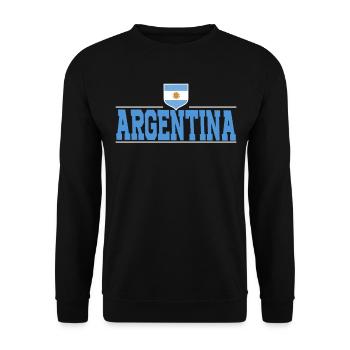 Argentinien Geschenk Argentina Argentine Flagge - Unisex Pullover - Schwarz - Vorne - Alina (178cm) & Michal (187cm)