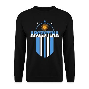 Argentinien Geschenk Argentina Argentine Flagge - Unisex Pullover - Schwarz - Vorne - Alina (178cm) & Michal (187cm)
