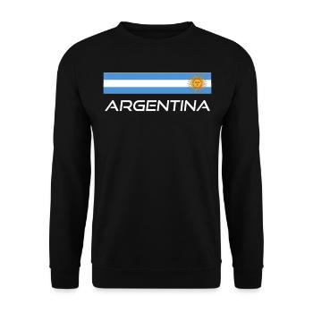 Argentinien Geschenk Argentina Argentine Flagge - Unisex Pullover - Schwarz - Vorne - Alina (178cm) & Michal (187cm)