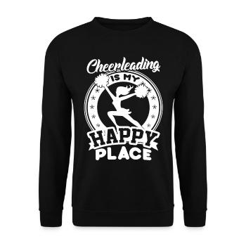 Cheerleading Is My Happy Place - Unisex Sweatshirt - black - Front - Alina (178cm) & Michal (187cm)