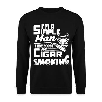 Cigar Smoking I Like Cigar Smoking - Unisex Sweatshirt - black - Front - Alina (178cm) & Michal (187cm)