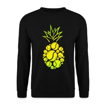 Funny Tennis Player Racket - Unisex Pullover - Schwarz - Vorne - Alina (178cm) & Michal (187cm)