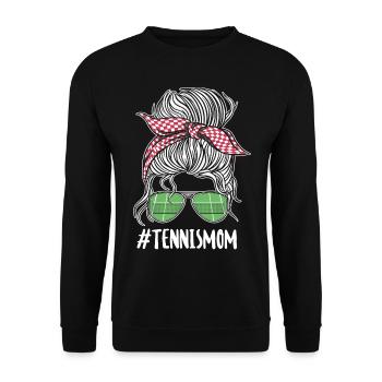 Funny Tennis Player Racket - Unisex Pullover - Schwarz - Vorne - Alina (178cm) & Michal (187cm)