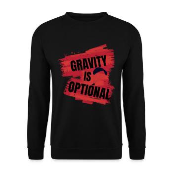 Gravity Is Optional – Paragliding Design - Unisex Sweatshirt - black - Front - Alina (178cm) & Michal (187cm)