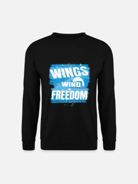 Wings Wind Freedom – Paragliding Design - Unisex Sweatshirt - black