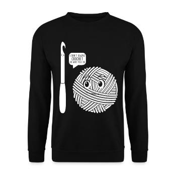 Je ne fais pas toujours du crochet oh attendez je le fais - Funny Cr - Sweat-shirt Unisexe - noir - Devant - Alina (178cm) & Michal (187cm)