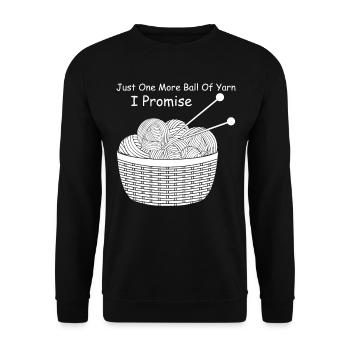 Just one more ball of yarn I promise - Crochet Lov - Unisex Sweatshirt - black - Front - Alina (178cm) & Michal (187cm)
