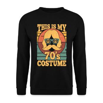 70s Seventies 1970s Party Outfit Costume - Unisex Sweatshirt - black - Front - Alina (178cm) & Michal (187cm)