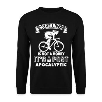 Cycling IS Not A Hobby It's A Post Apocalyptic - Unisex Sweatshirt - black - Front - Alina (178cm) & Michal (187cm)