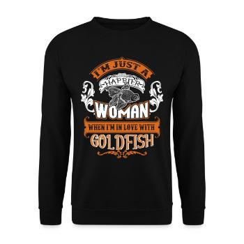 I'm In Love With Goldfish - Unisex Sweatshirt - black - Front - Alina (178cm) & Michal (187cm)